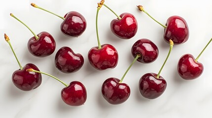 Fresh Cherries on White Background for Sweet Treats
