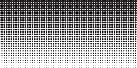 Halftone gradient. Dotted gradient, smooth dots spraying and halftones dot background seamless horizontal geometric pattern vector template set