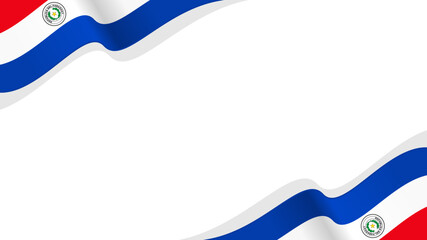 wavy paraguay flag vector background with copy space for text. paraguay national day