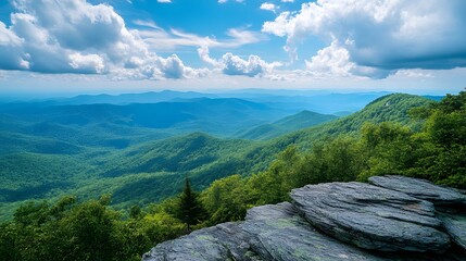 Scenic mountain overlook with a viewpoint featuring breathtaking views of valleys and peaks inviting reflection and tranquility