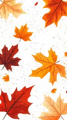 Fototapeta premium Autumn leaves, vector art, fall colors for kids