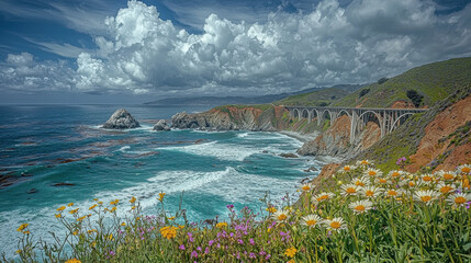 Big Sur Bridge with Ocean View