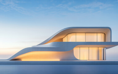 Obraz premium Minimalist modern art building space structure