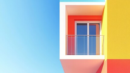 Modern Balcony with Colorful Architecture Design