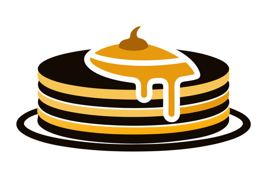 recommend clip art: Pancakes with Syrup | isolated vector silhouette illustration on white background