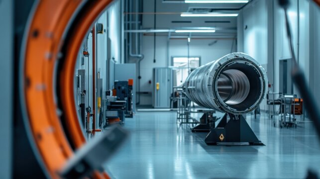 An advanced aerospace engineering lab, aerospace setting with prototype spacecraft and wind tunnel testing rigs, Aerospace style