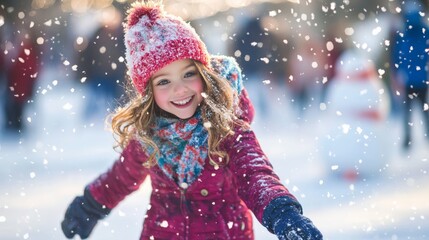 Family-friendly ice and snow festivals, featuring ice skating rinks, snowman building contests, and cozy winter attractions for all ages.