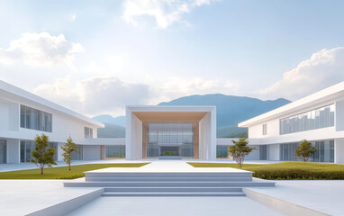 Minimalist modern architecture and spatial structure