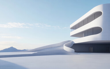 Minimalist modern architecture and spatial structure