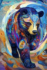 Fototapeta premium Mystical Bear Spirit Illustration