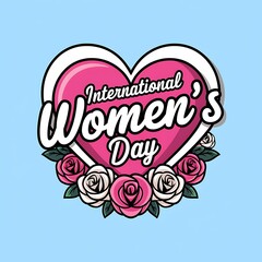 International Women's Day Heart with Roses