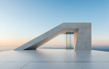 Minimalist modern architecture and spatial structure