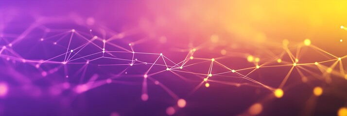 A high-tech background with a digital mesh network design in Lemon Yellow and Violet gradients, suited for a cybersecurity application's user interface