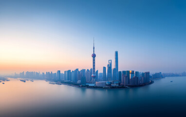 Fototapeta premium Architectural landscape of modern urban skyline