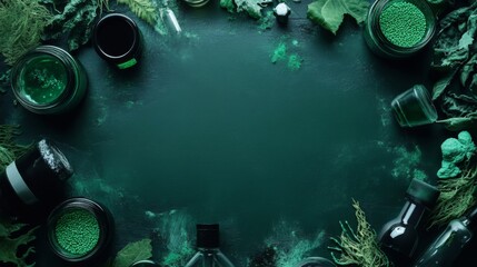 Green-themed Natural Ingredients Flatlay for Design