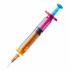 Colorful 3D Cartoon Syringe Design in Minimal Style