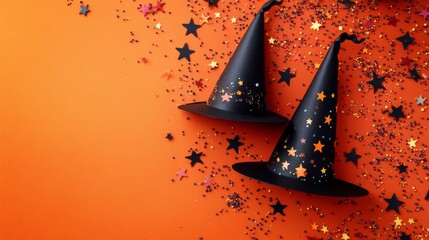 Halloween Party Decorations with Witch Hats and Stars