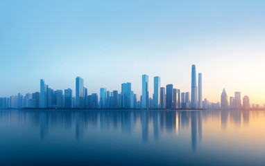 Obraz premium Architectural landscape of modern urban skyline