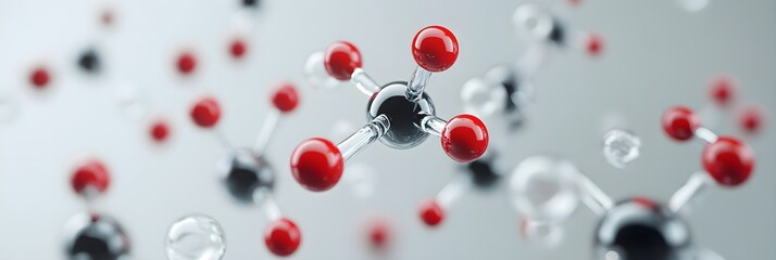 Carbon Dioxide (CO2) Molecule on a grey background