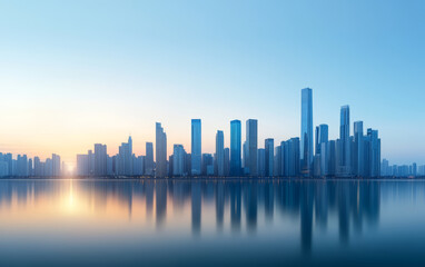 Obraz premium Architectural landscape of modern urban skyline