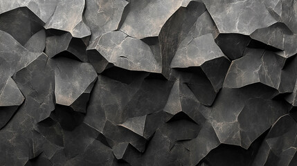 dark gray grunge banner with volumetric black stone textures creates a bold, edgy look, symbolizing strength, resilience, and timelessness, perfect for conveying power and endurance in design