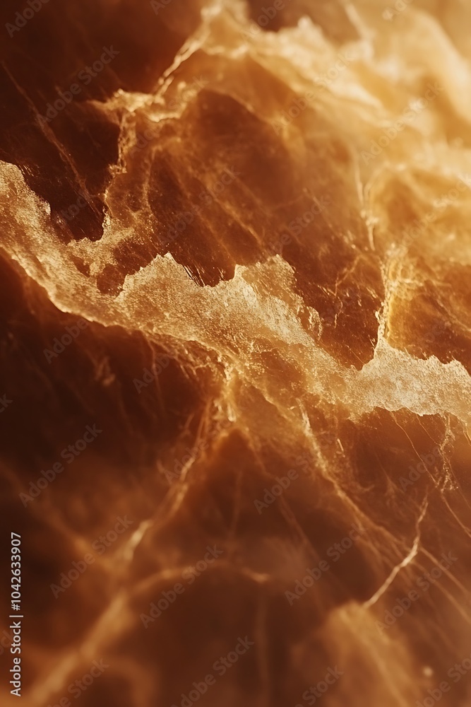 Aufkleber a close-up image displaying swirling patterns and textures in a warm, golden hue, resembling natural