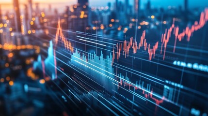 Obraz premium Dynamic Technology Investments on Isolated Background