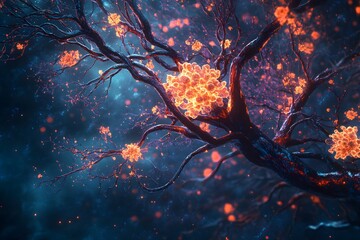 Radiant Synaptic Connections in an Abstract Neural Network