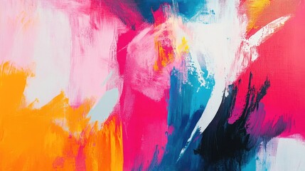 Abstract modern art with bold brushstrokes and vivid, energetic colors, evoking a sense of creativity and freedom