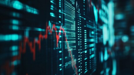 Naklejka premium Financial Charts in Business Setting with High Contrast
