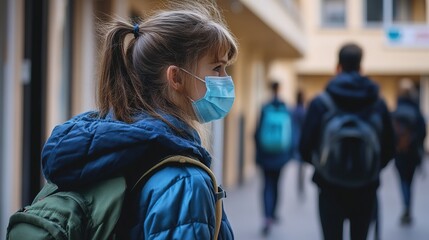 Fototapeta premium Educational institutions reopening with pandemic recovery measures in place.