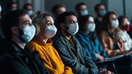 Government officials addressing the public on pandemic disaster recovery plans.