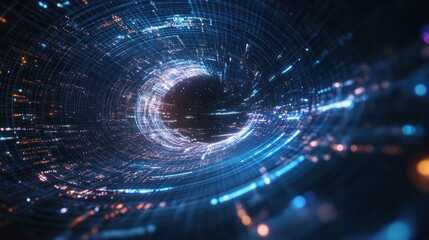 Fototapeta premium abstract design featuring a swirling vortex of light and data streams