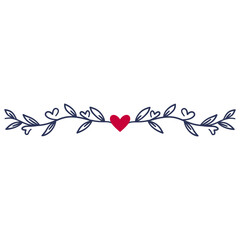 Romantic Dividers Element on White Background. Vector Illustration.