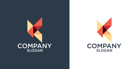 letter k abstract monogram logo design vector
