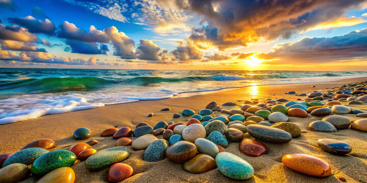 beach at sunset. sea, beach, ocean, sky, sunset, water, landscape, nature, coast, sunrise, sand, summer, horizon, seascape, sun, clouds, stone, wave, rock, travel, cloud, tropical, vacation, dusk, bea