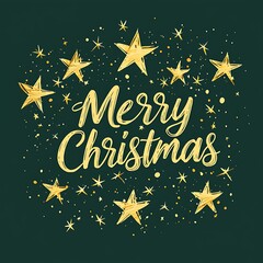 Merry Christmas in Modern Style with Stars