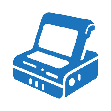 recommend clip art: Office scanner machine for document scan black silhouette icon design