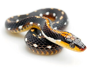 Obraz premium black and orange beaked sea snake on white background