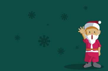santa claus litle boy green background stock illustration