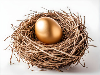 Golden egg in nest