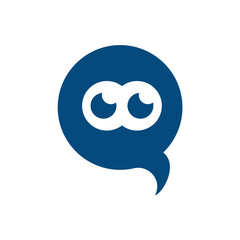 bubble chat cute logo design