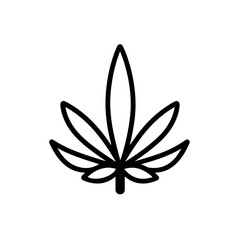 silhouette of cannabis leaf vector icon