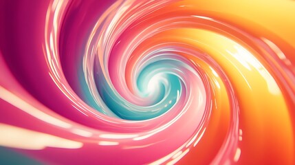 Obraz premium A vibrant swirl of pink, orange, and blue colors creating an abstract, dynamic visual effect.