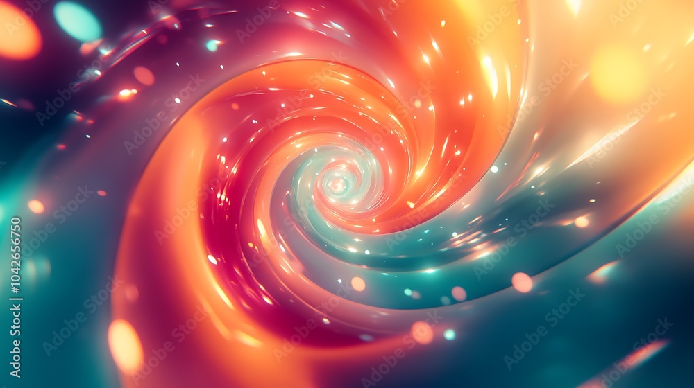 Aufkleber A vibrant, swirling vortex of colorful lights, creating a mesmerizing sense of depth and movement in a cosmic-like visual display.