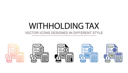 Withholding Tax icon design with white background stock illustration
