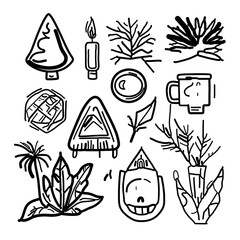 set of icons of nature