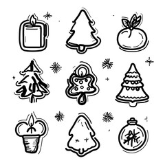 set of christmas icons