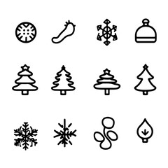 Christmas holiday vector icon sheet