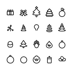 Christmas holiday vector icon sheet